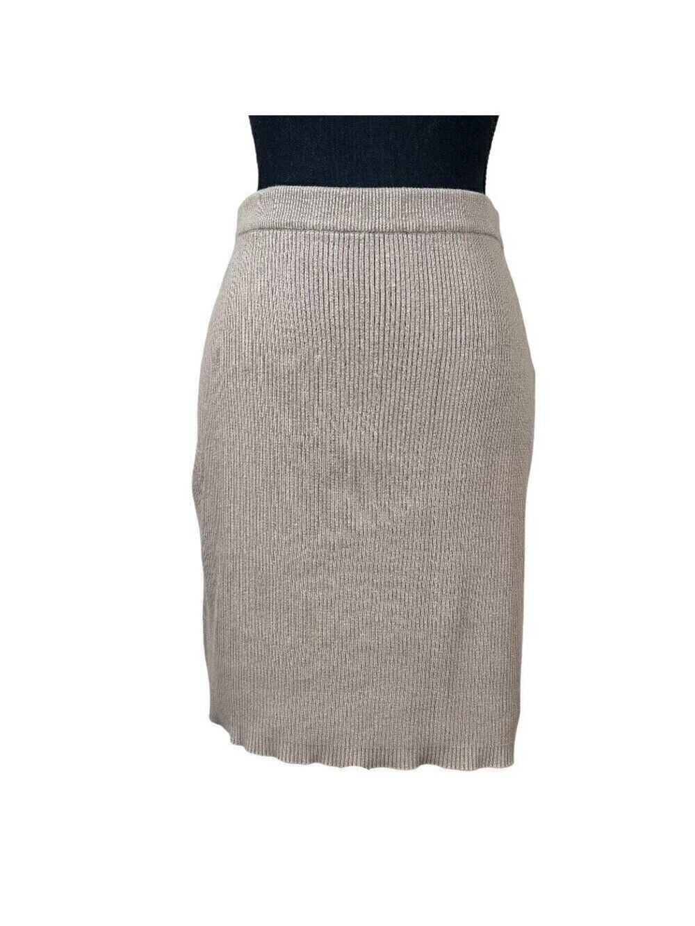 Express Tricot Taupe/Neutral Bodycon Knit Pencil Skirt Size L